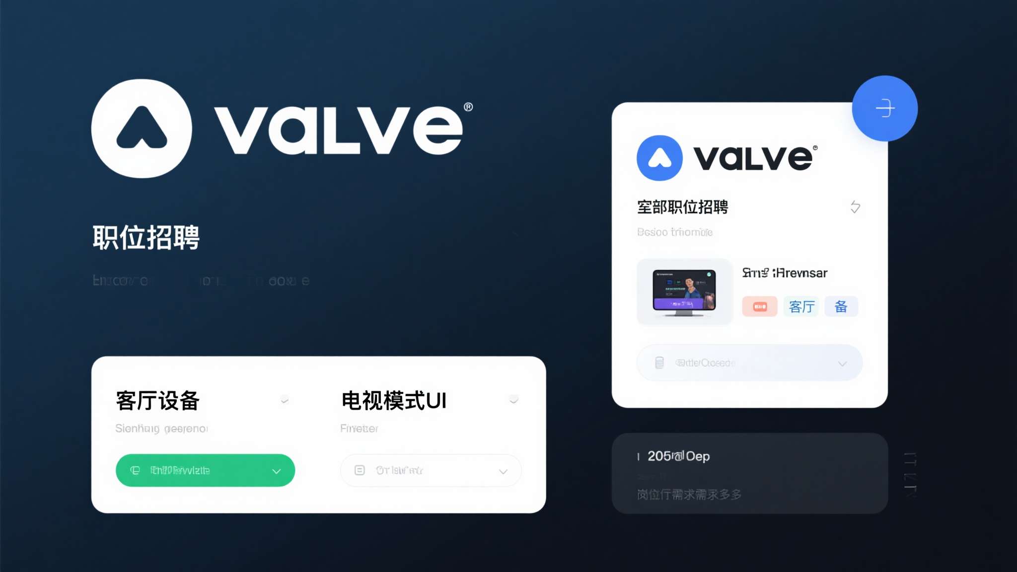 Valve内部职位招聘中，涉及"客厅设备"与"电视模式UI"的岗位需求明显增多；